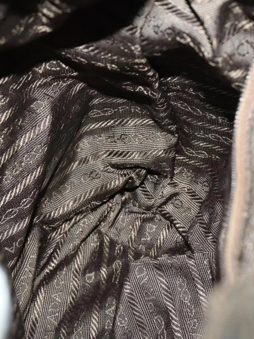 PRADA Backpack Nylon Brown Silver Auth 151544